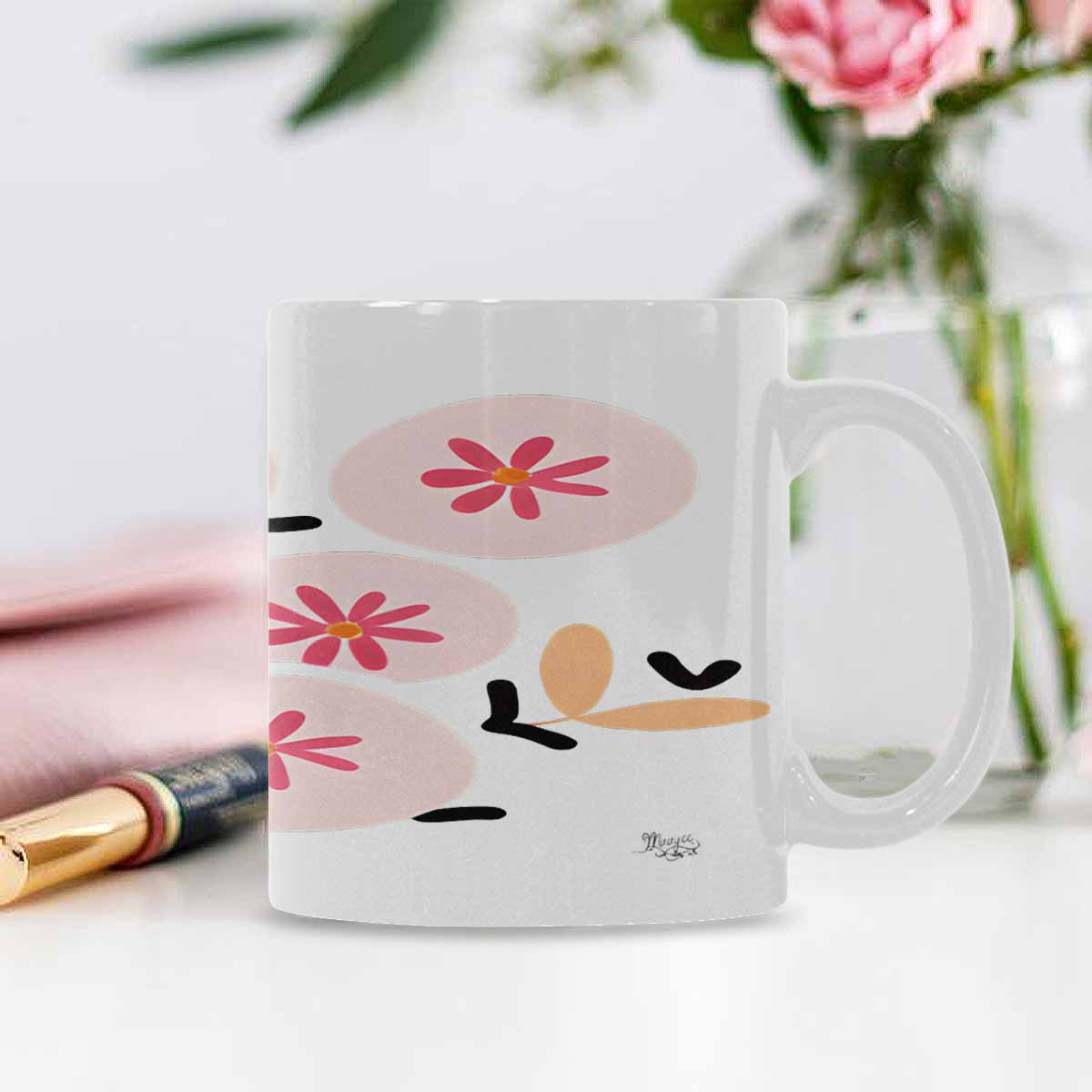 Quality Mug, coffee mug, tea cup, Bright florals, Set 2, design 16
