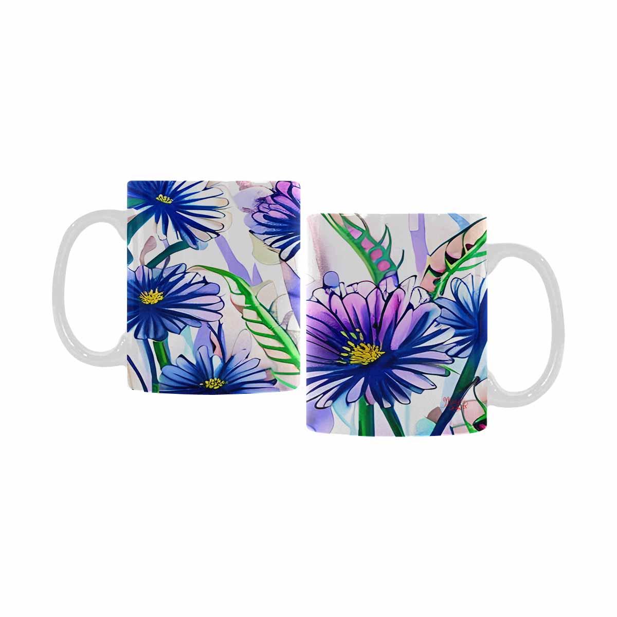 Quality Mug, coffee mug, tea cup, Bright florals, Set 1, Design 42