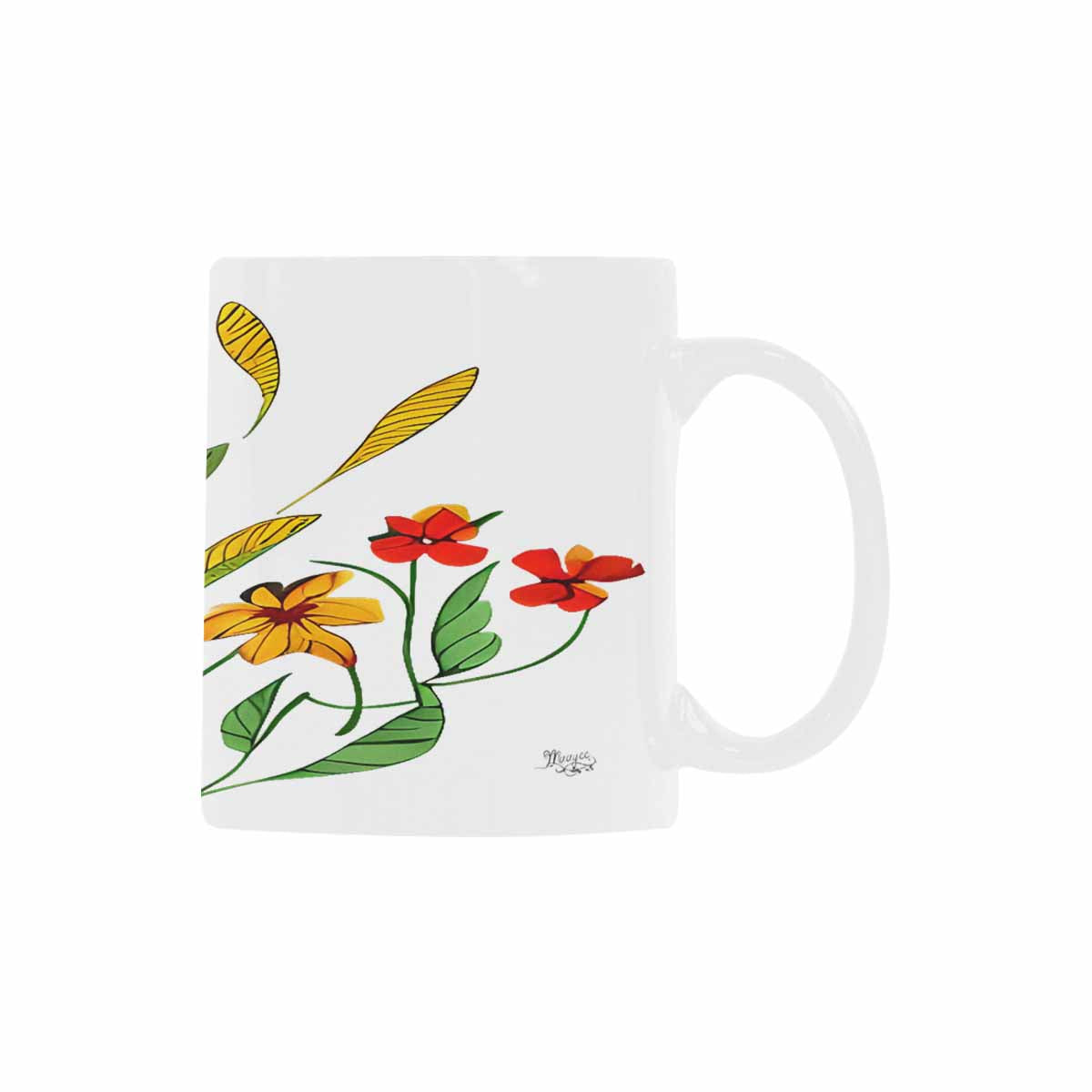 USA made Quality Mug, coffee mug, tea cup, Bright florals, Set 2, design 83