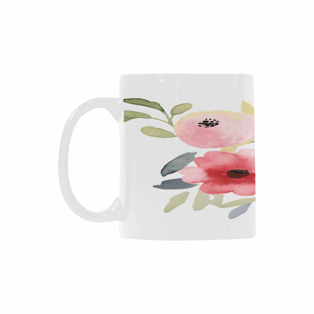 USA made Quality Mug, coffee mug, tea cup, Bright florals, Set 2, design 39