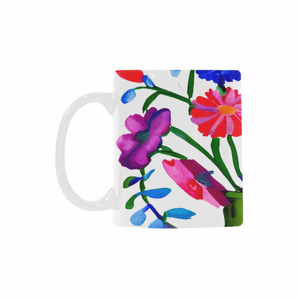 USA made Quality Mug, coffee mug, tea cup, Bright florals, Set 1A, Design 114