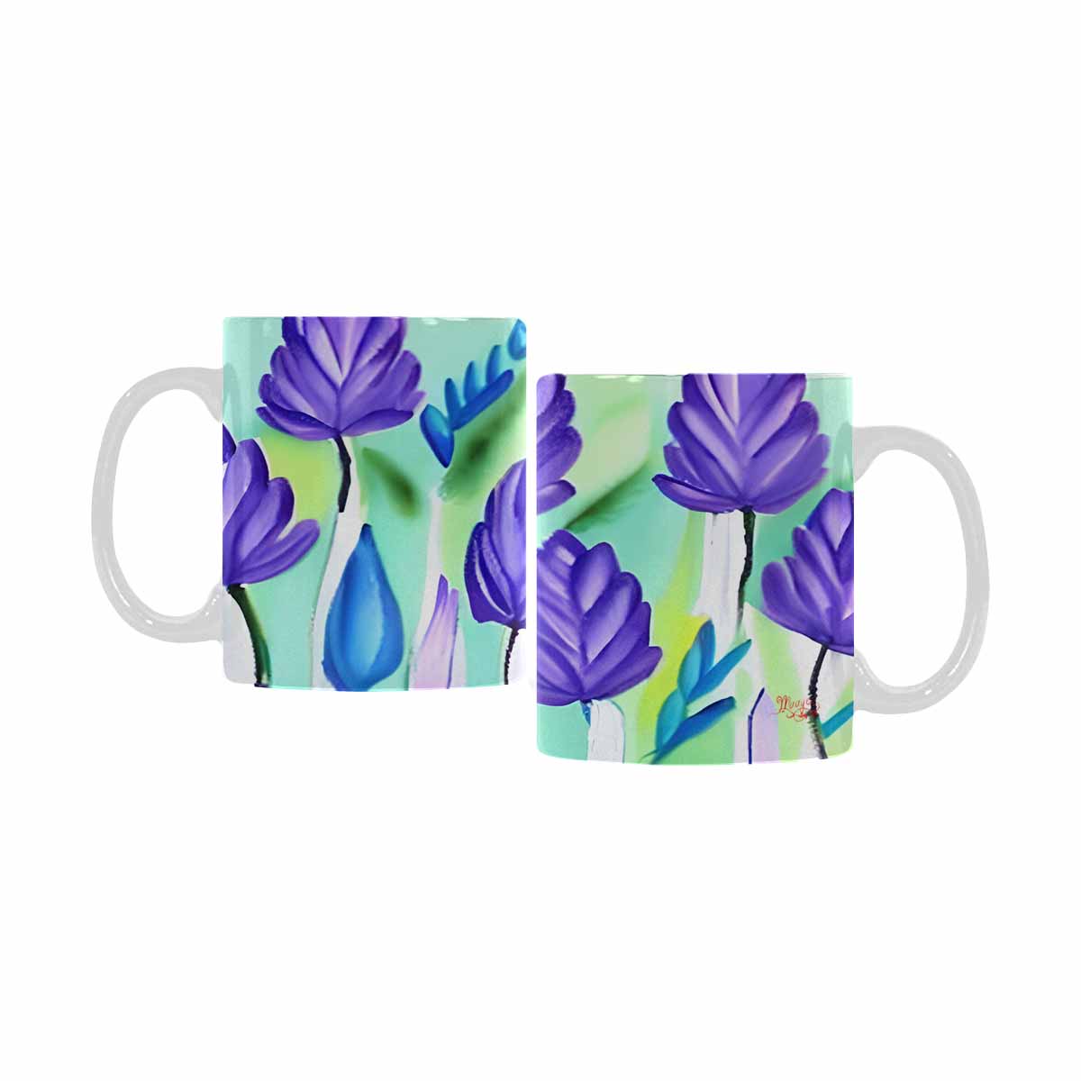 Quality Mug, coffee mug, tea cup, Bright florals, Set 1, Design 62