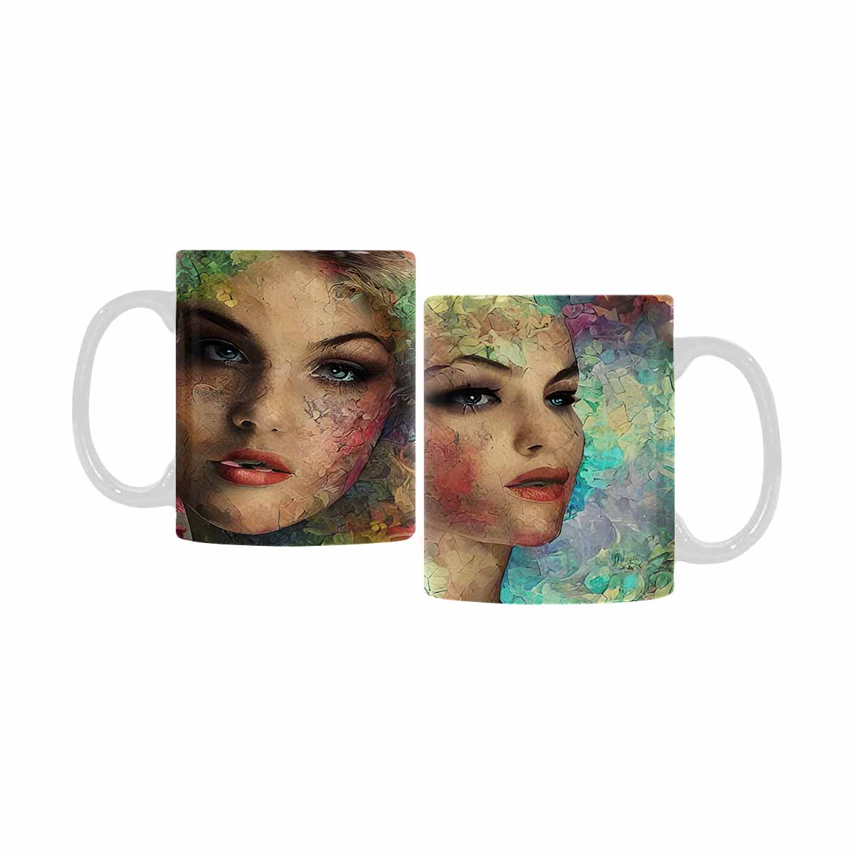 Coffee Mug, tea cup,caucasian Face, design 28