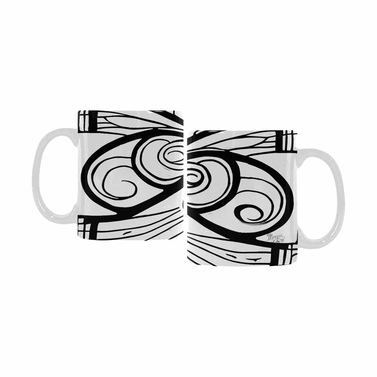 Quality Mug, coffee mug, tea cup, B & W Abstract, Set 1, design 54