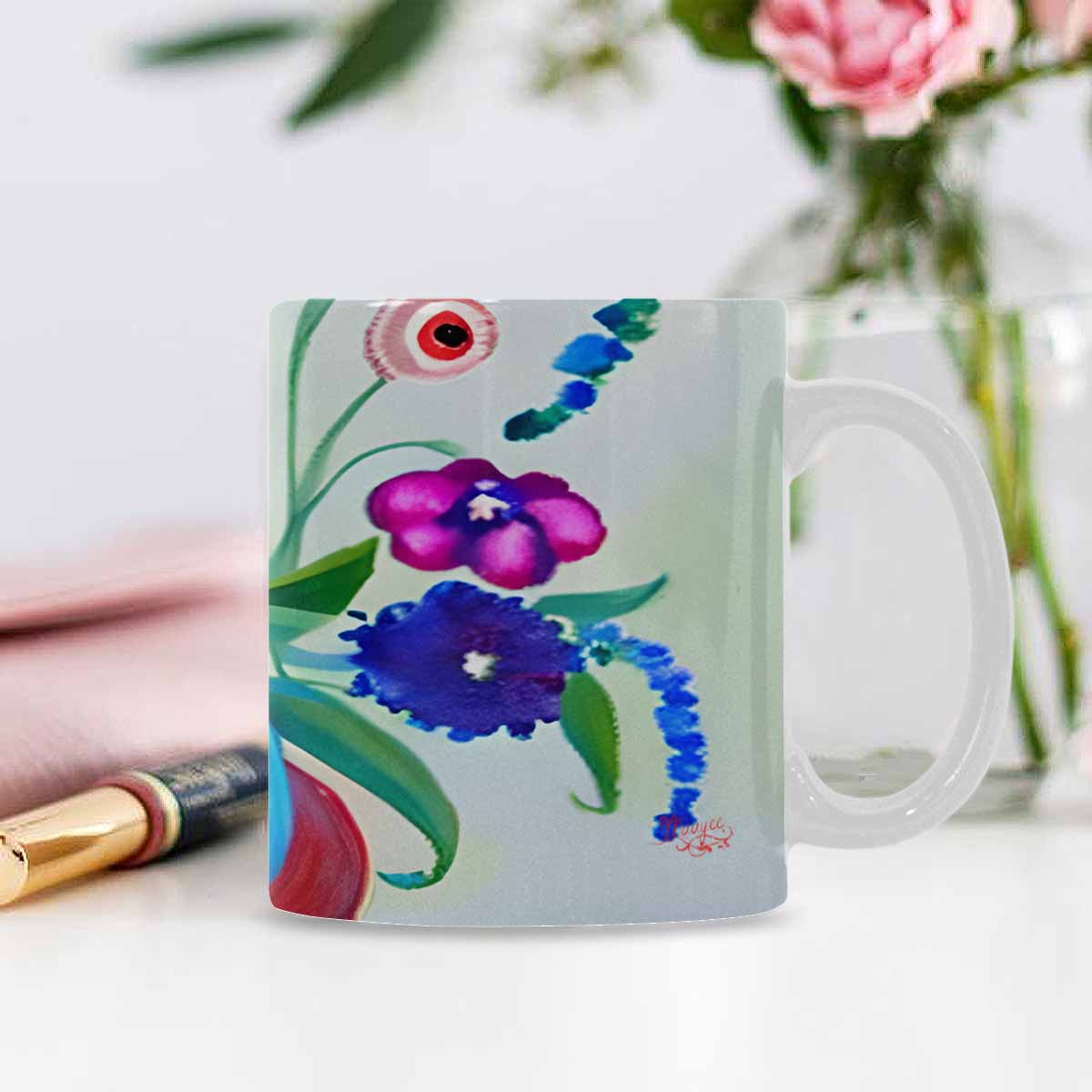 Quality Mug, coffee mug, tea cup, Bright florals, Set 1, Design 116