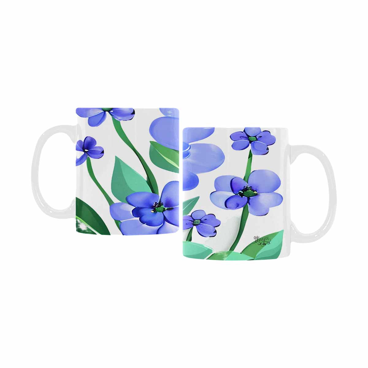 USA made Quality Mug, coffee mug, tea cup, Bright florals, Set 1A, Design 55