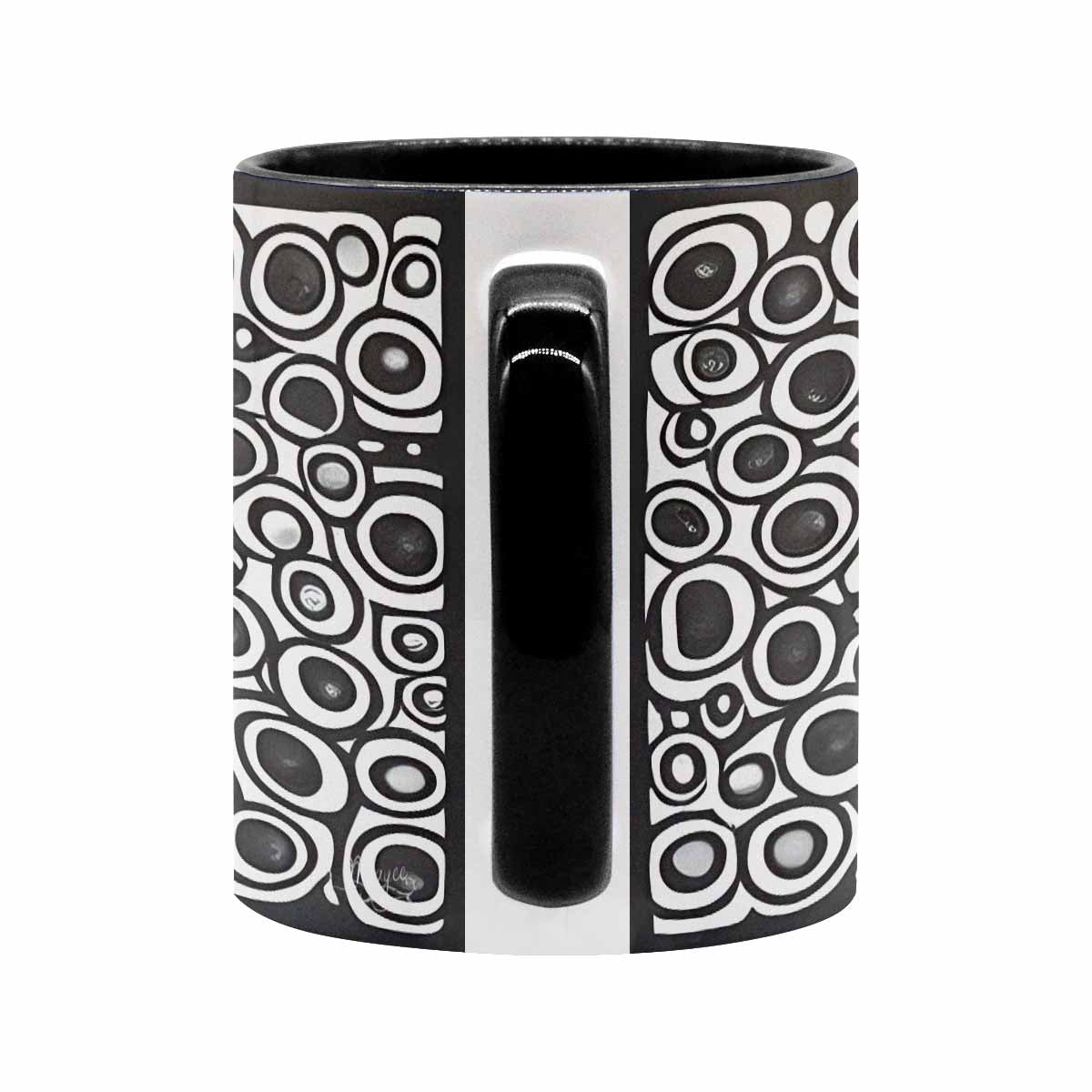 Coffee Mug, tea cup, black core, abstract, design 27