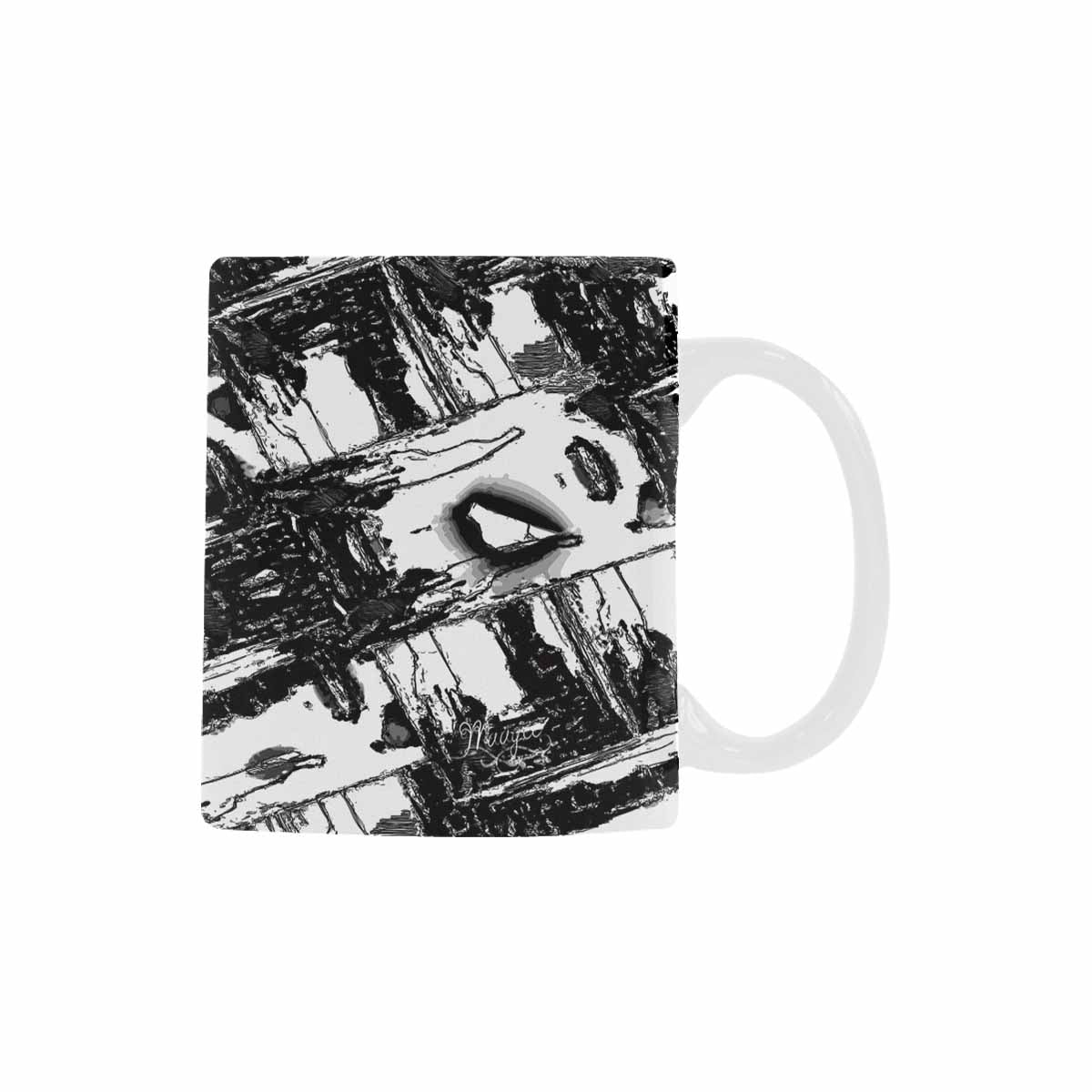 Quality Mug, coffee mug, tea cup, B & W Abstract, Set 1, design 158