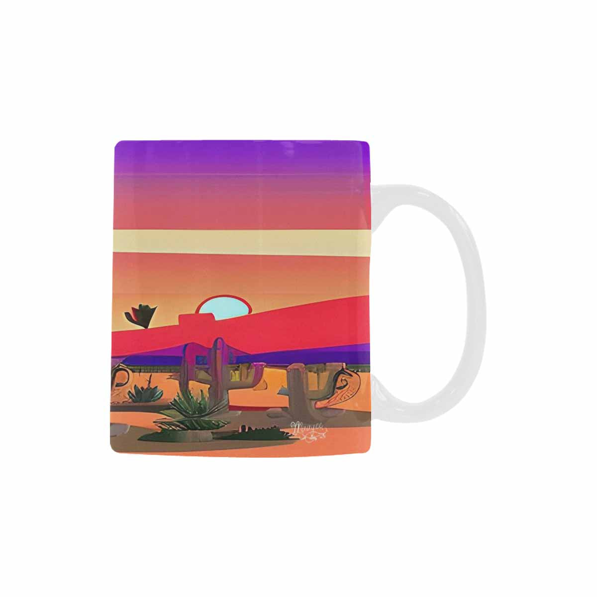 Coffee Mug, tea cup, desert scene, design 36