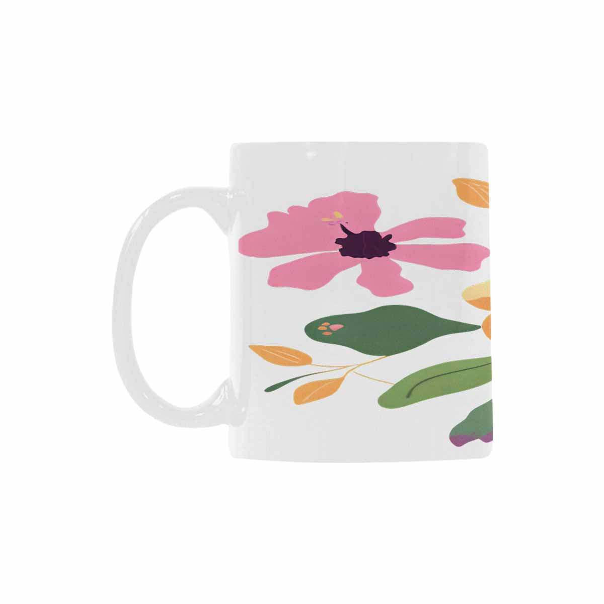 USA made Quality Mug, coffee mug, tea cup, Bright florals, Set 2, design 59