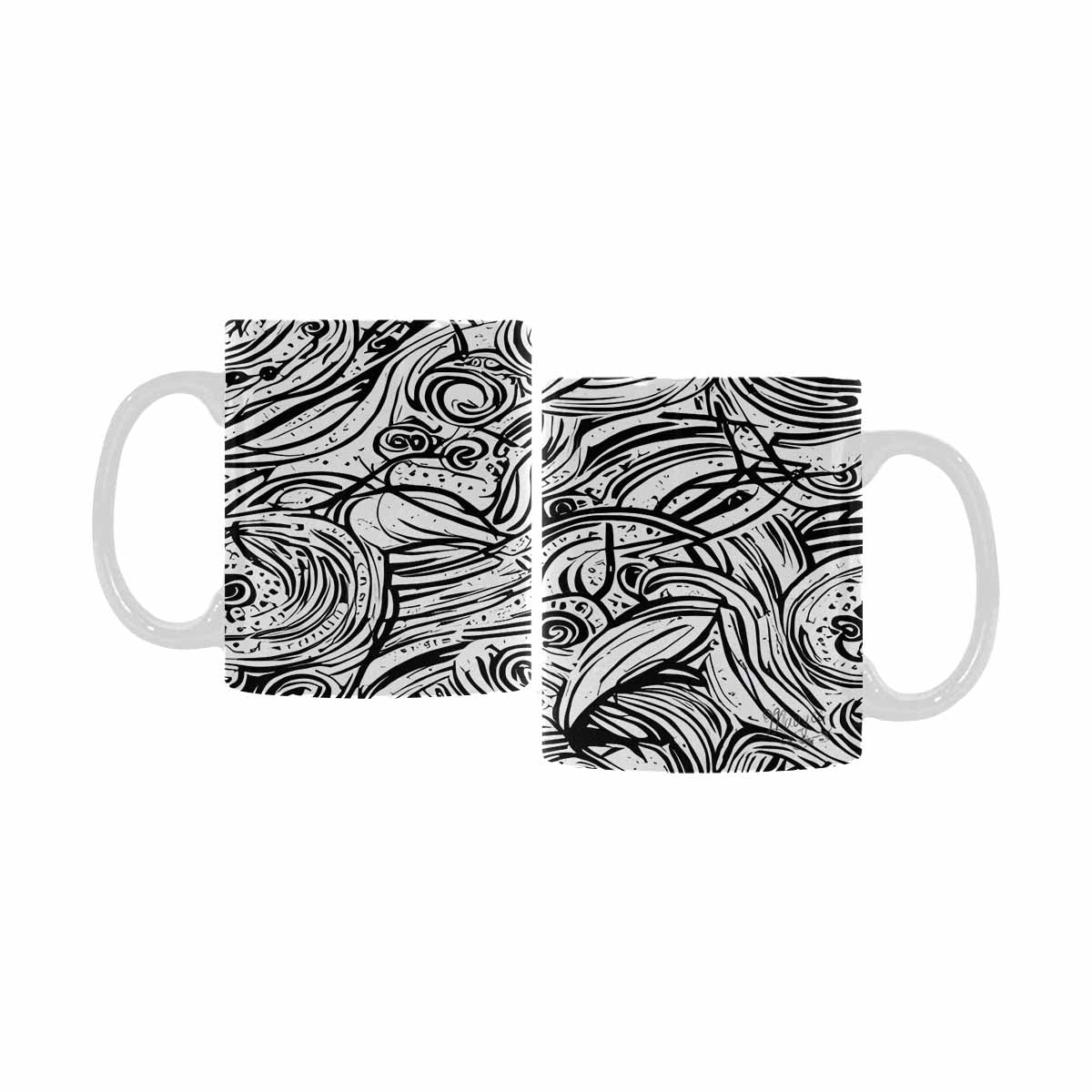 Quality Mug, coffee mug, tea cup, B & W Abstract, Set 1, design 35