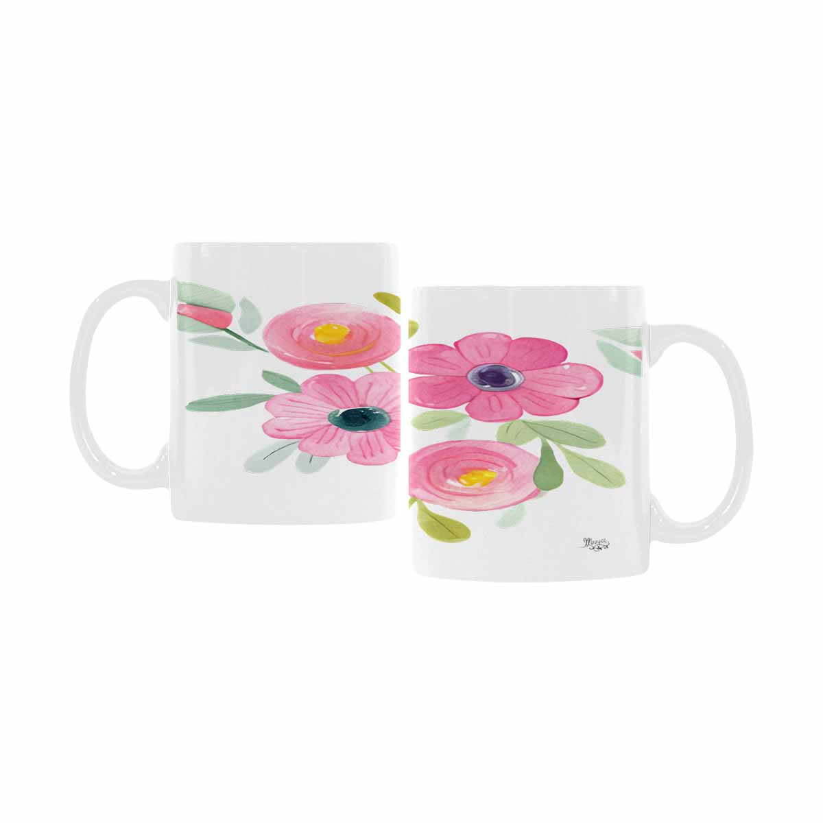 USA made Quality Mug, coffee mug, tea cup, Bright florals, Set 2, design 41