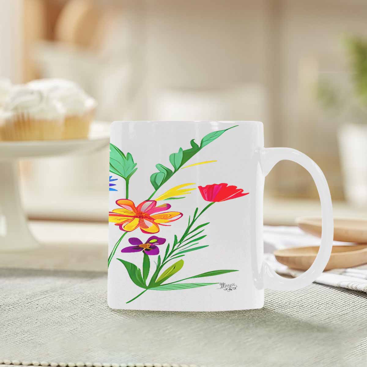 Quality Mug, coffee mug, tea cup, Bright florals, Set 2, design 71