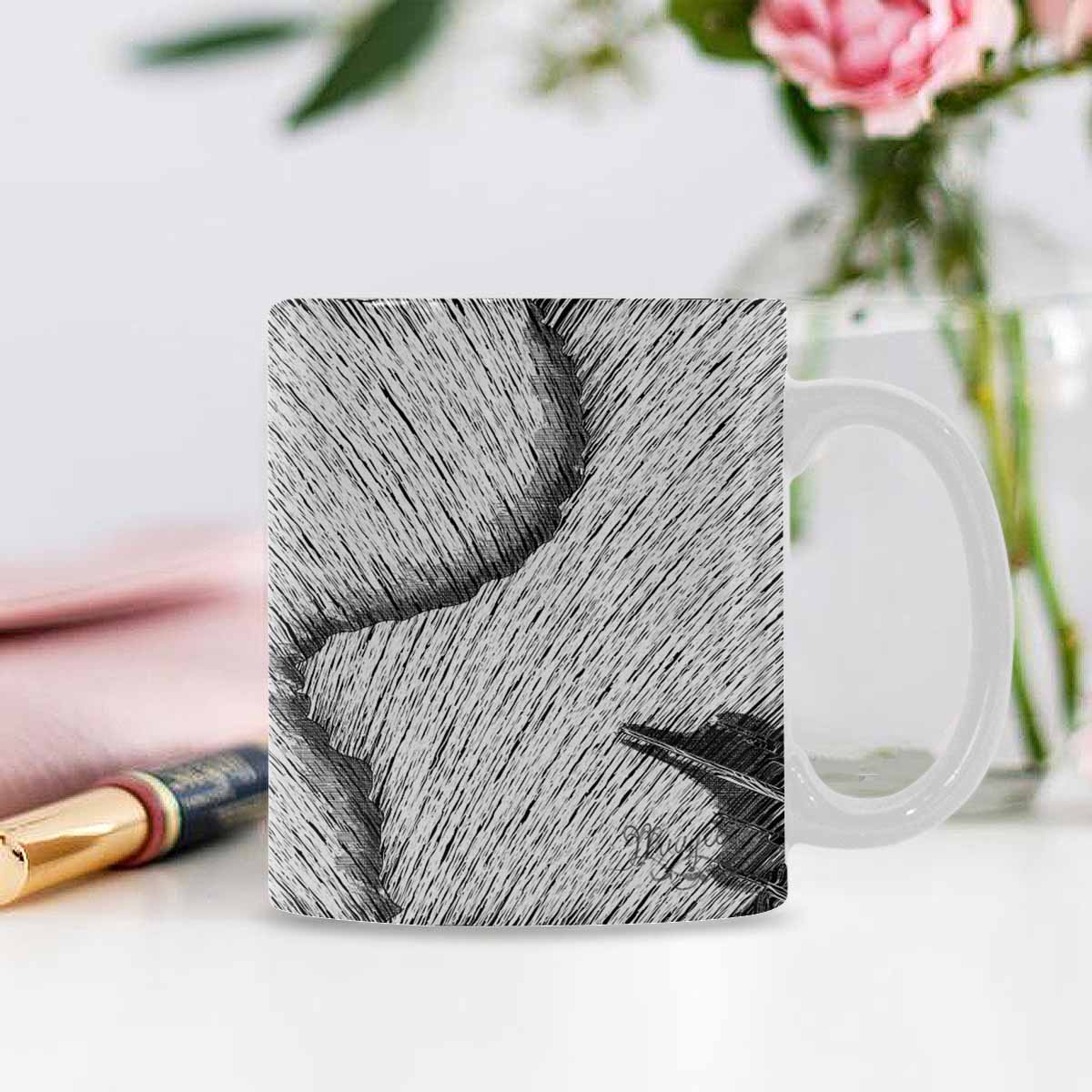 Quality Mug, coffee mug, tea cup, B & W Abstract, Set 1, design 60