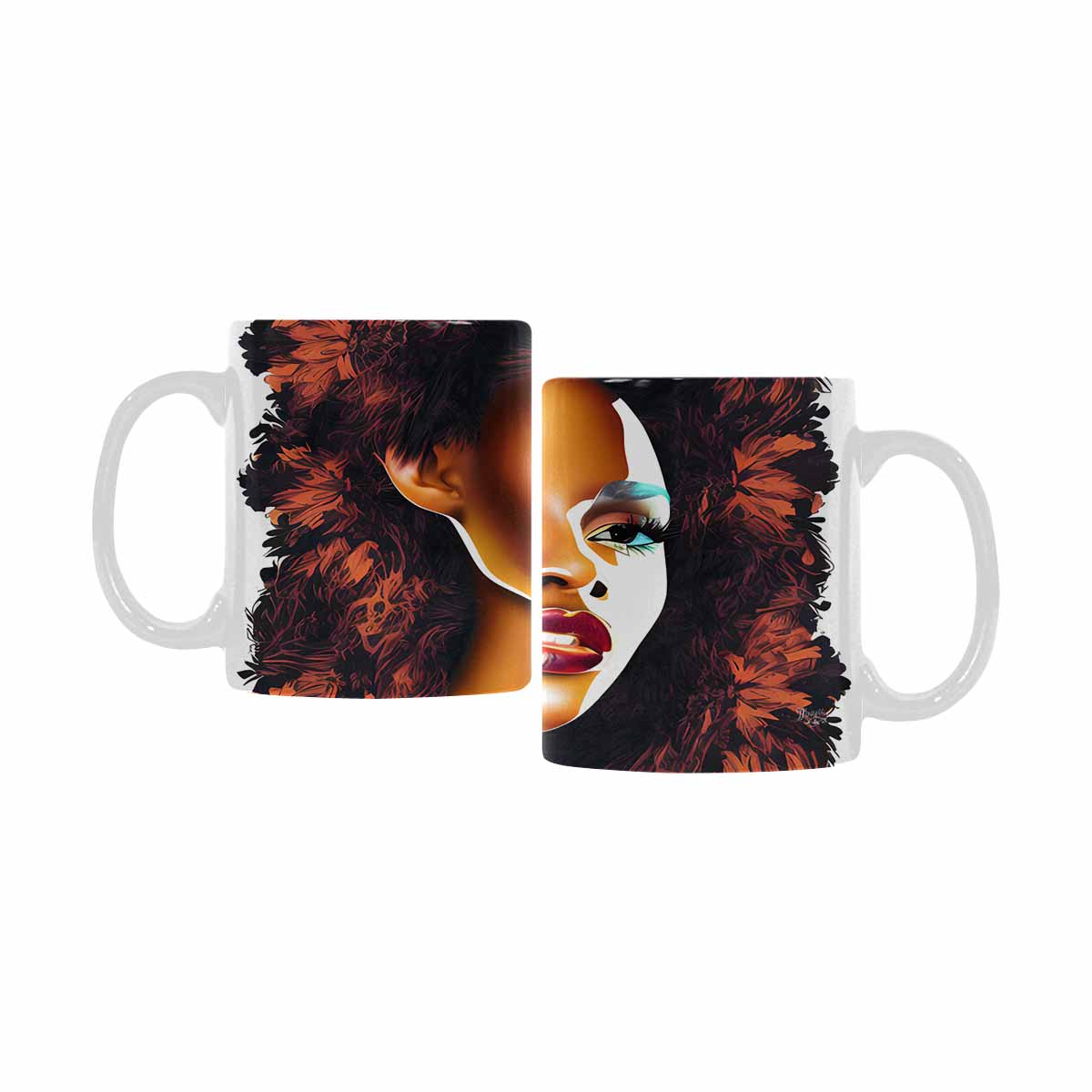 Quality Mug, coffee mug, tea cup, Black Faces, Set 1, design 36