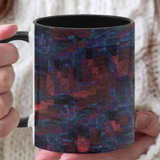 Coffee Mug, tea cup, black core, abstract, design 98