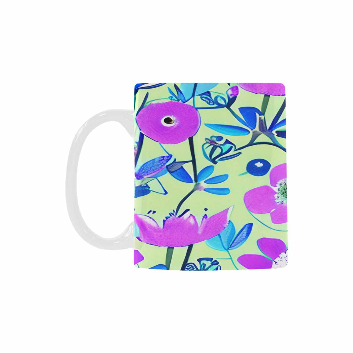 USA made Quality Mug, coffee mug, tea cup, Bright florals, Set 1, Design 158