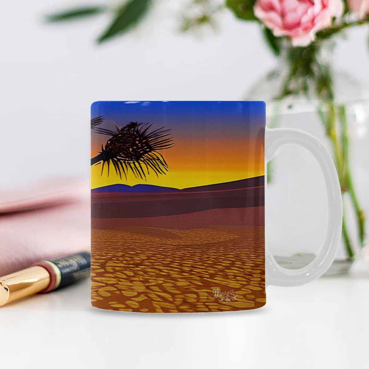 Coffee Mug, tea cup, desert scene, design 58