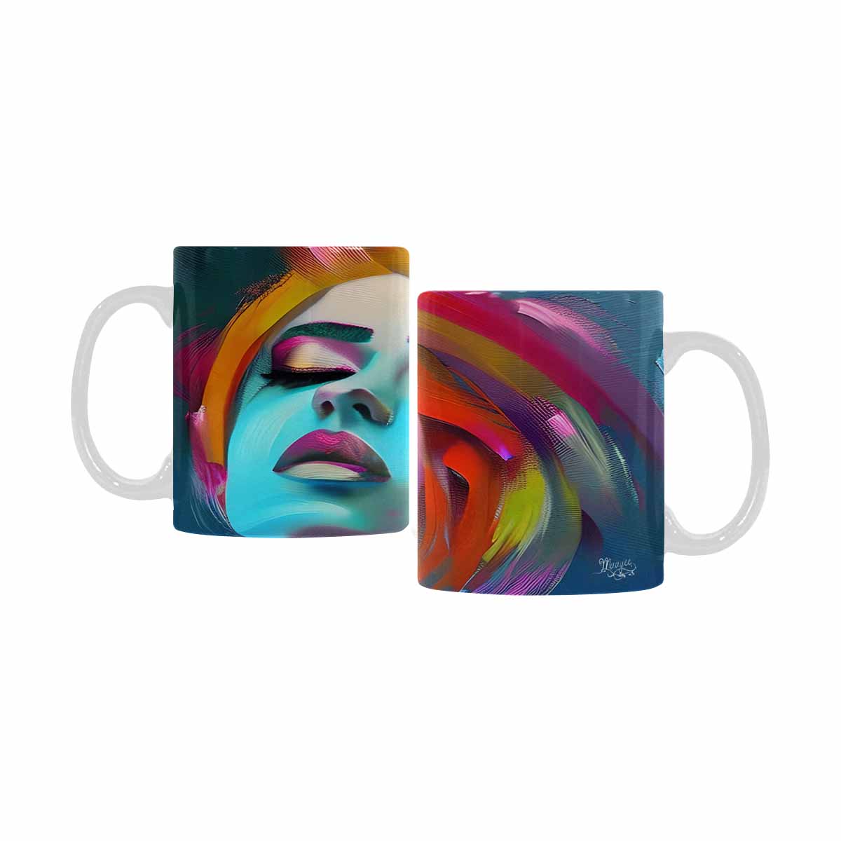 Coffee Mug, tea cup,caucasian Face, design 22