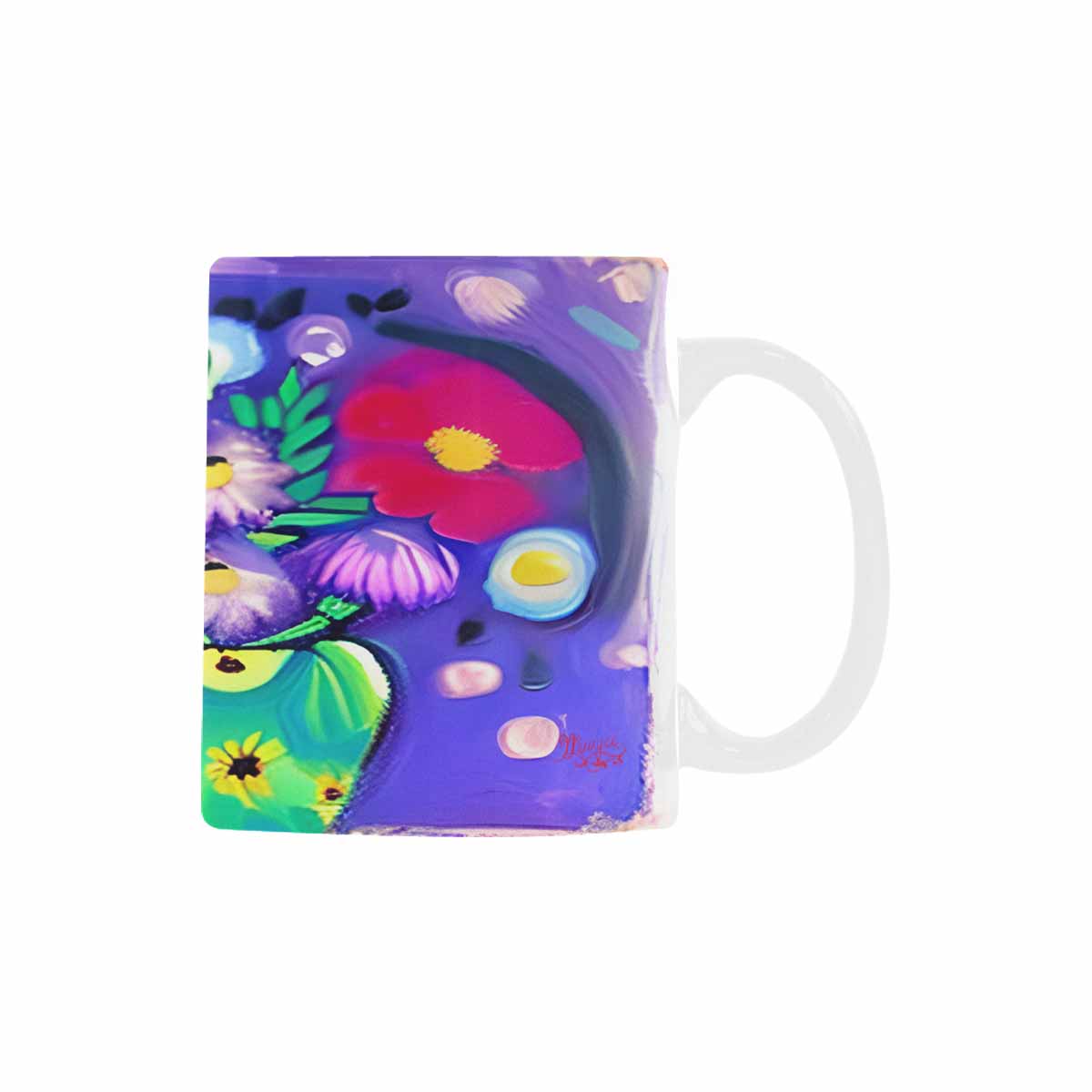 USA made Quality Mug, coffee mug, tea cup, Bright florals, Set 1, Design 68