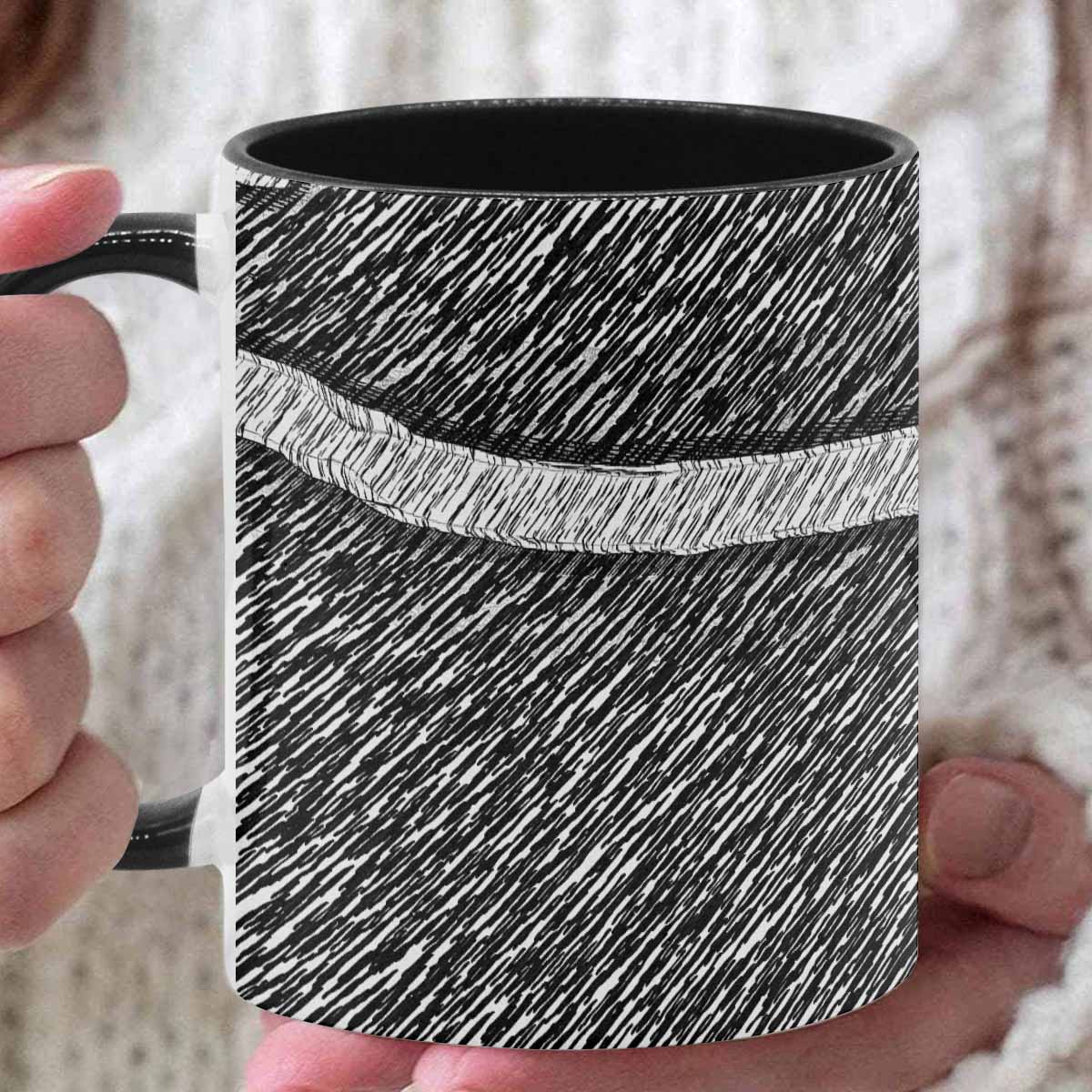 Coffee Mug, tea cup, black core, abstract, design 34