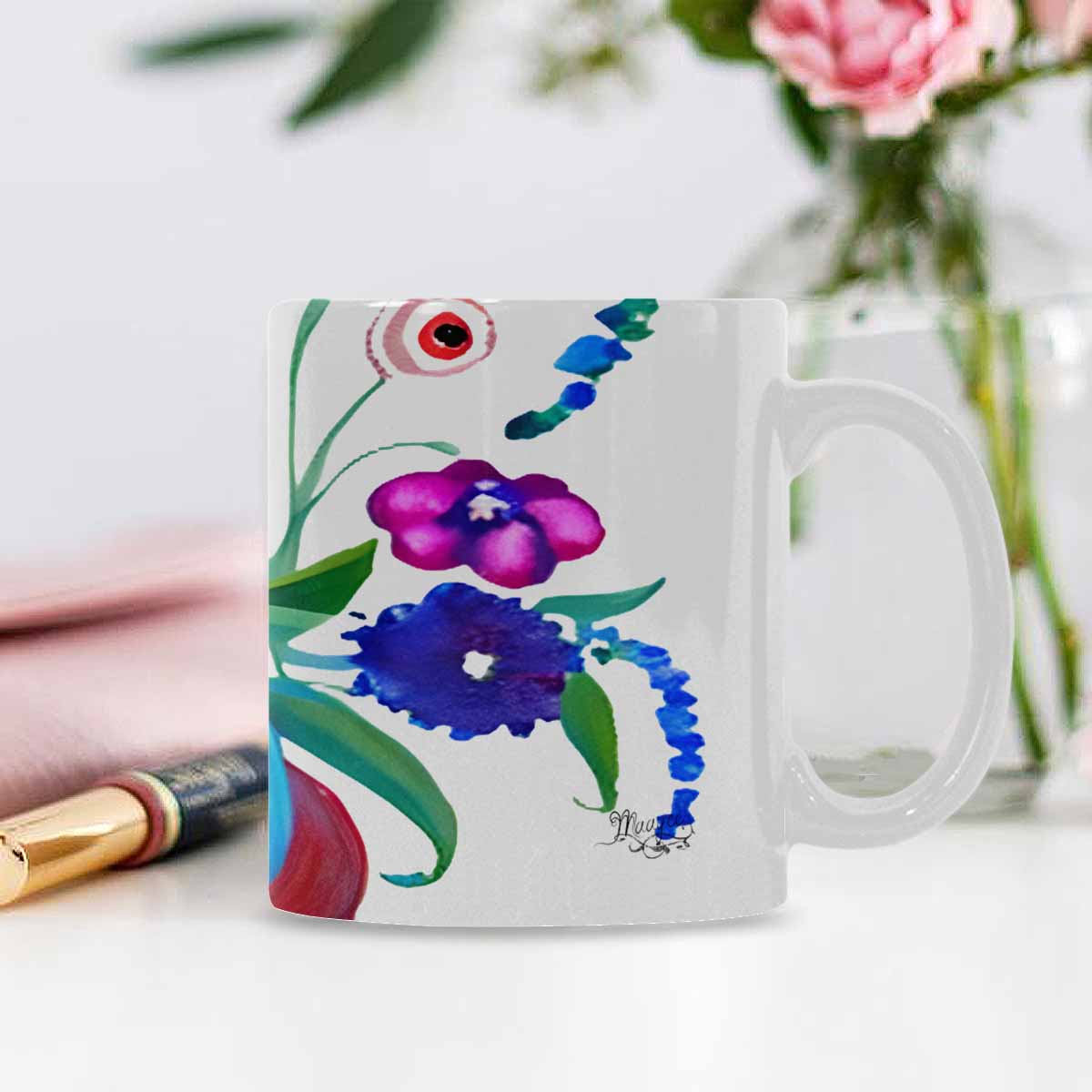 Quality Mug, coffee mug, tea cup, Bright florals, Set 1A, Design 116