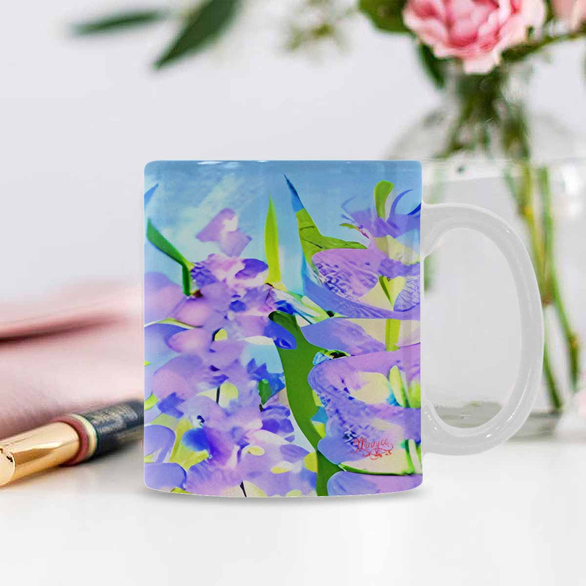 Quality Mug, coffee mug, tea cup, Bright florals, Set 1, Design 16