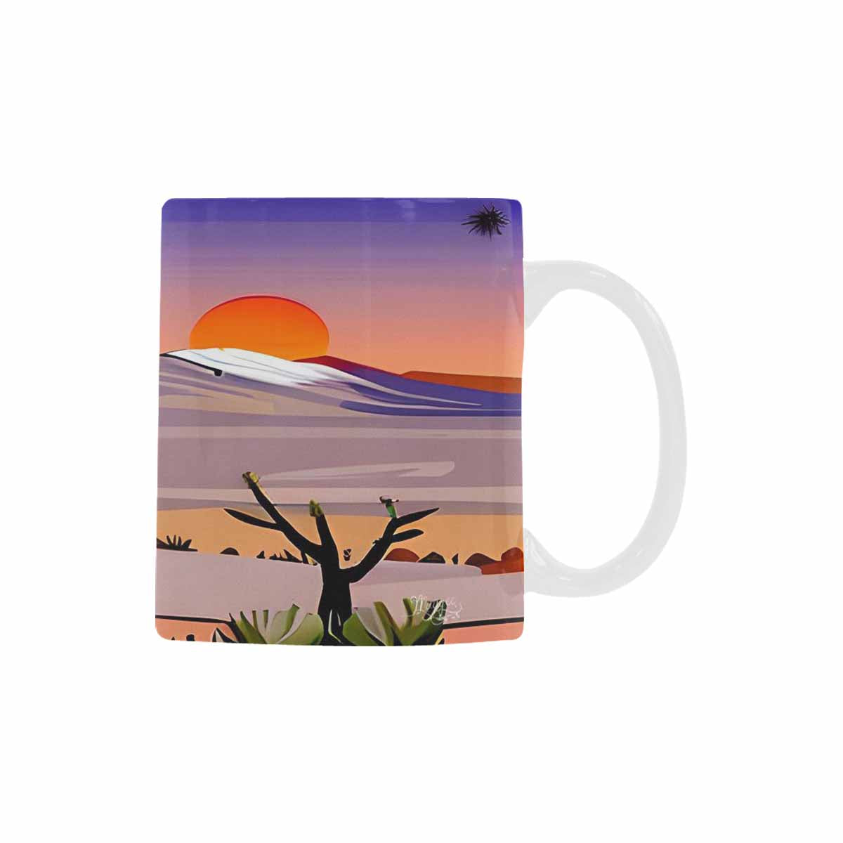 Coffee Mug, tea cup, desert scene, design 65