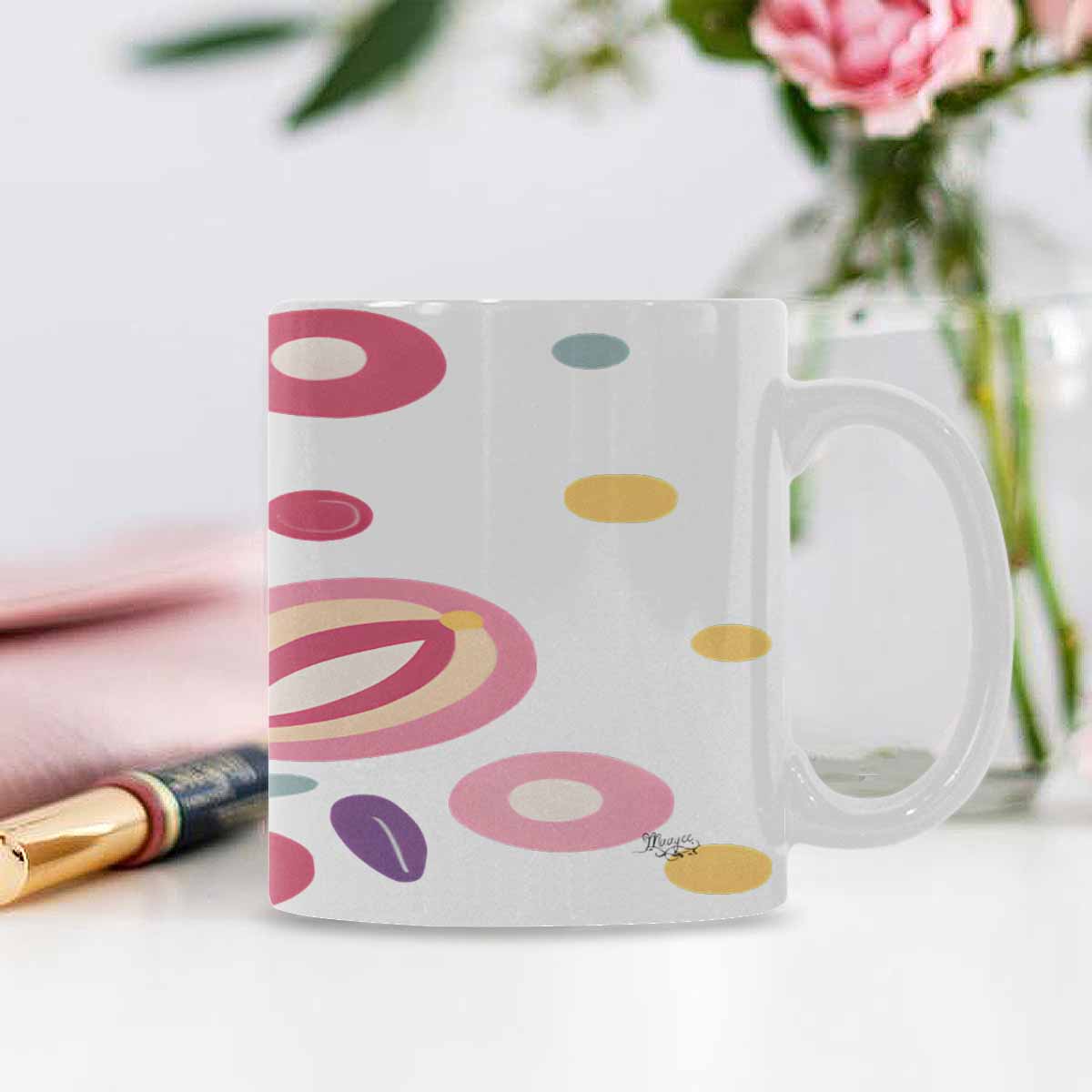 Quality Mug, coffee mug, tea cup, Bright florals, Set 2, design 5