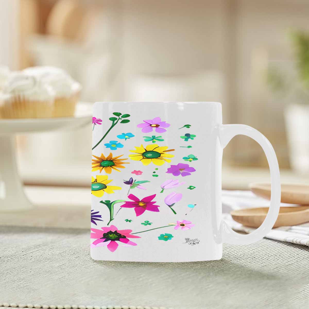 Quality Mug, coffee mug, tea cup, Bright florals, Set 2, design 86