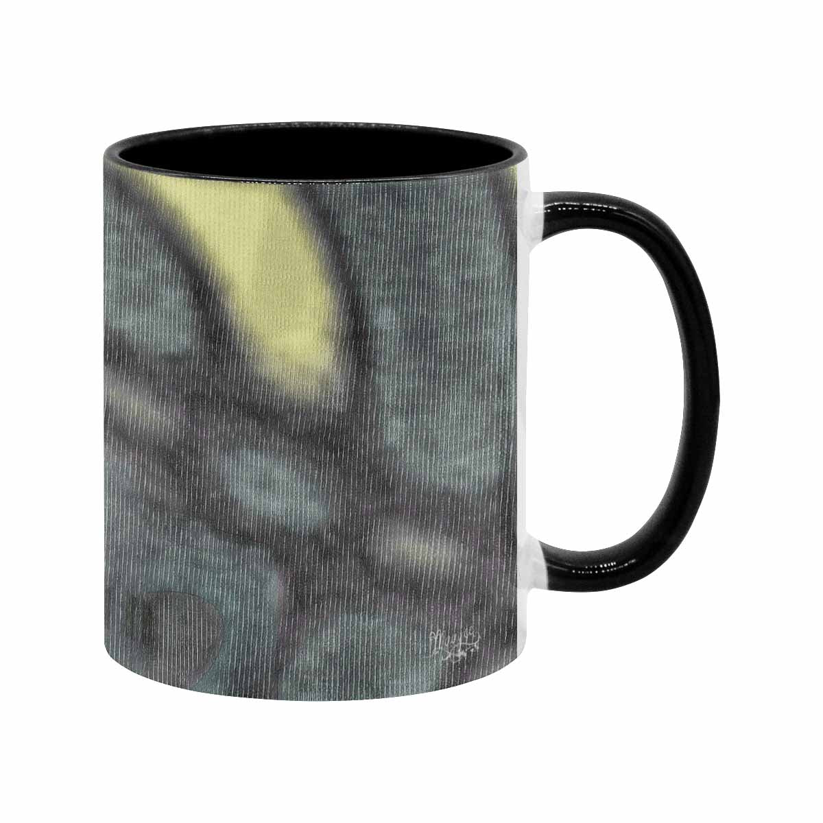 Coffee Mug, tea cup, black core, abstract, design 123