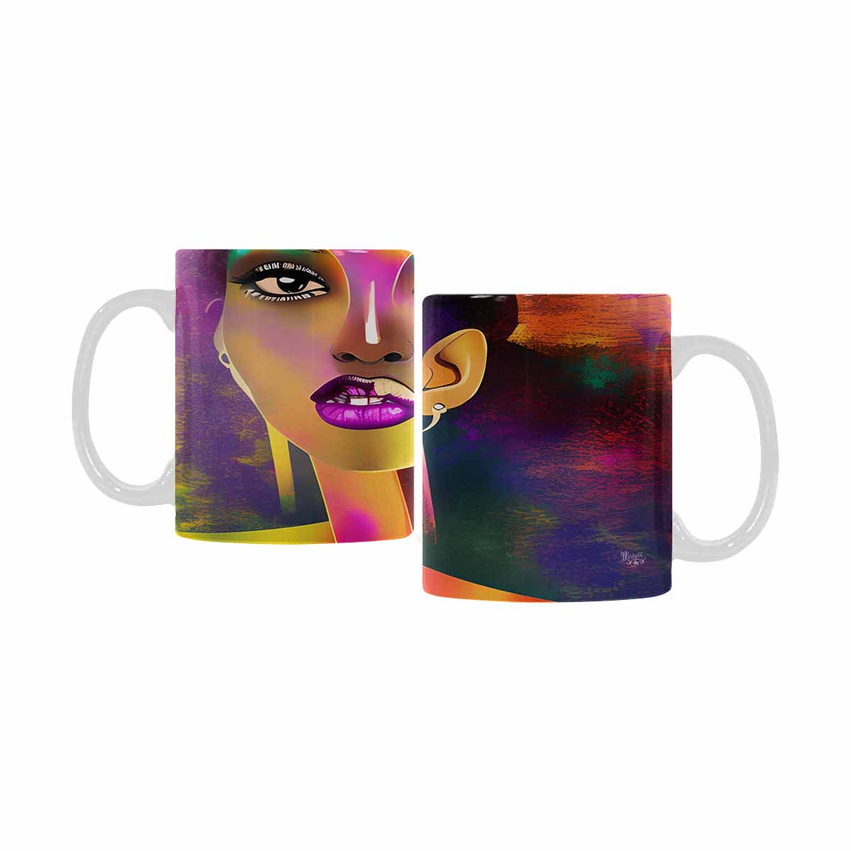 Quality Mug, coffee mug, tea cup, Black Faces, Set 1, design 25