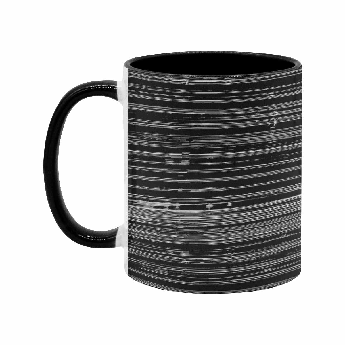 Coffee Mug, tea cup, black core, abstract, design 111