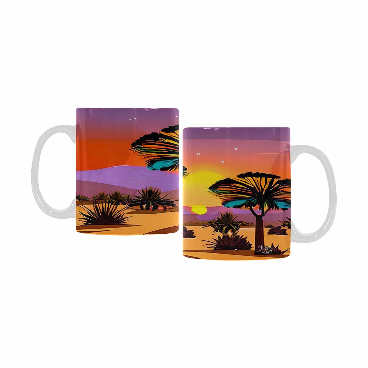 Coffee Mug, tea cup, desert scene, design 28