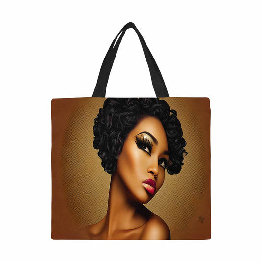 Canvas tote bag, Large, Black Faces, Set 1, design 17