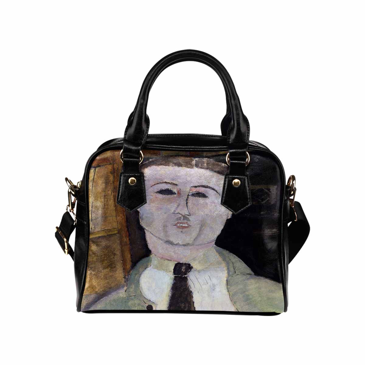 Shoulder PU Leather handbag, Modigliani design, choice of 2 colors, Paul Guillaume