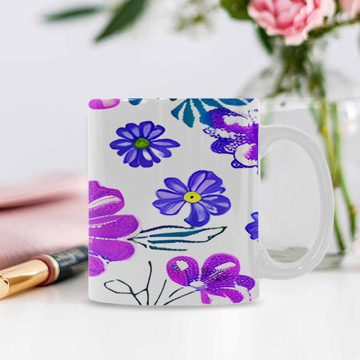 Quality Mug, coffee mug, tea cup, Bright florals, Set 1A, Design 119