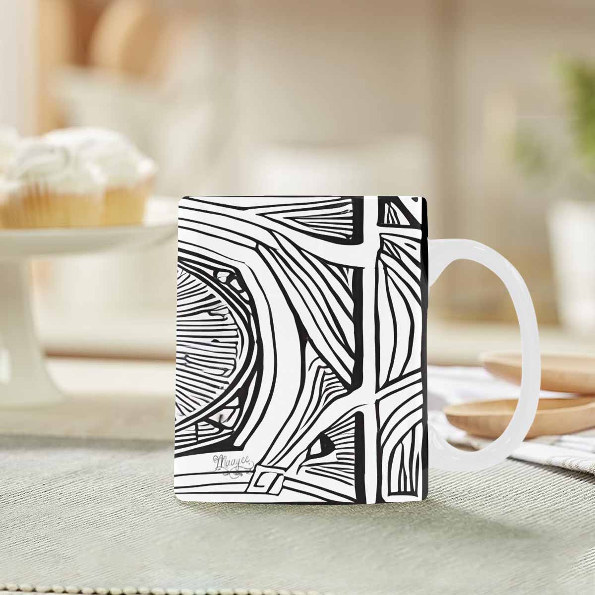 Quality Mug, coffee mug, tea cup, B & W Abstract, Set 1, design 51