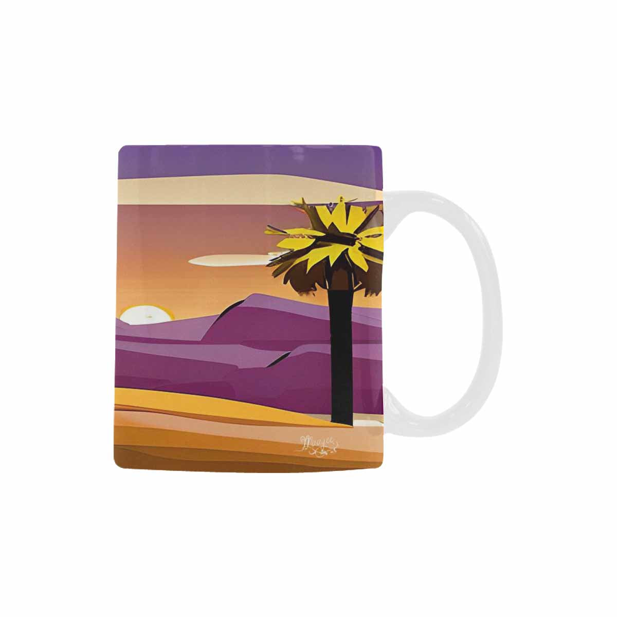 Coffee Mug, tea cup, desert scene, design 72