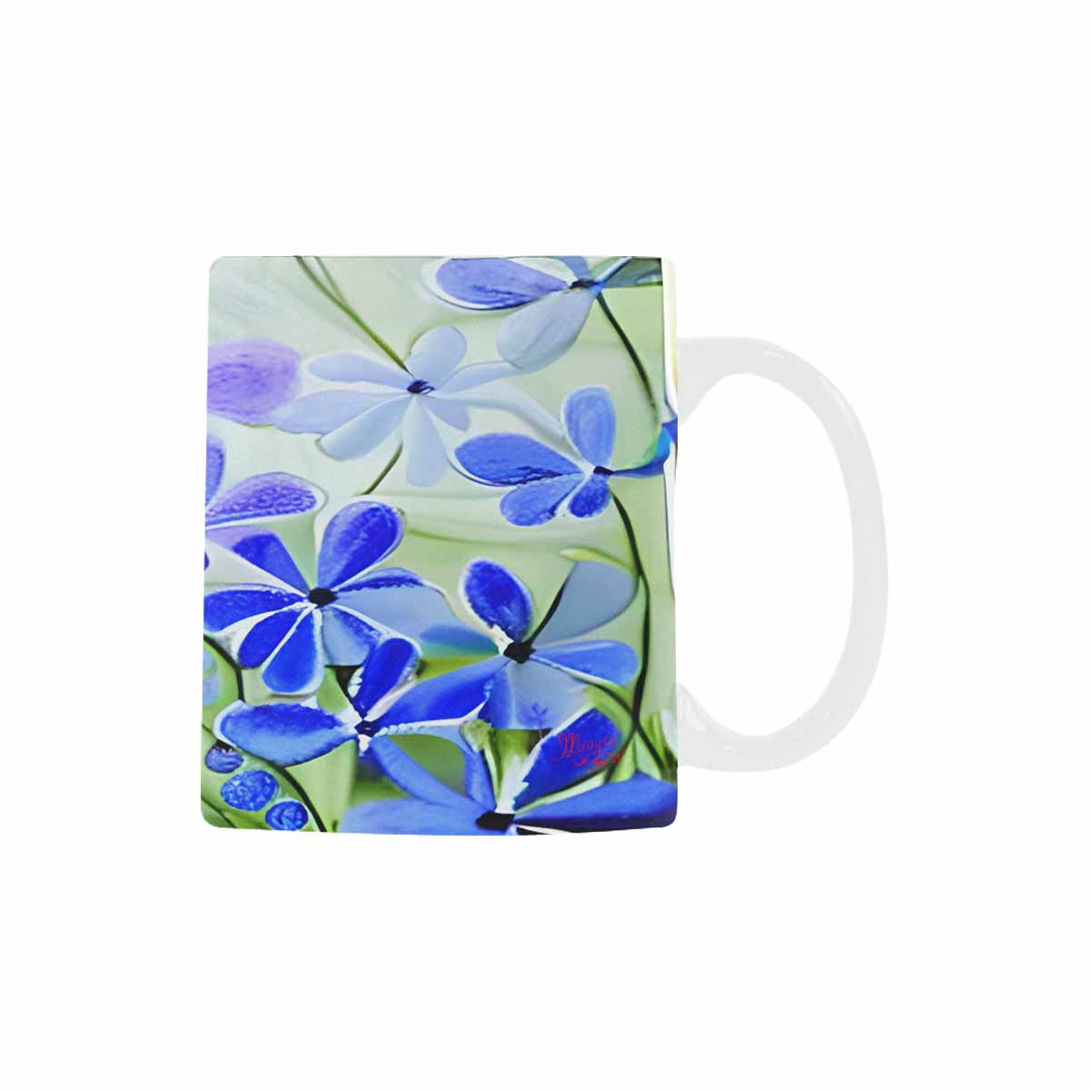 USA made Quality Mug, coffee mug, tea cup, Bright florals, Set 1, Design 76