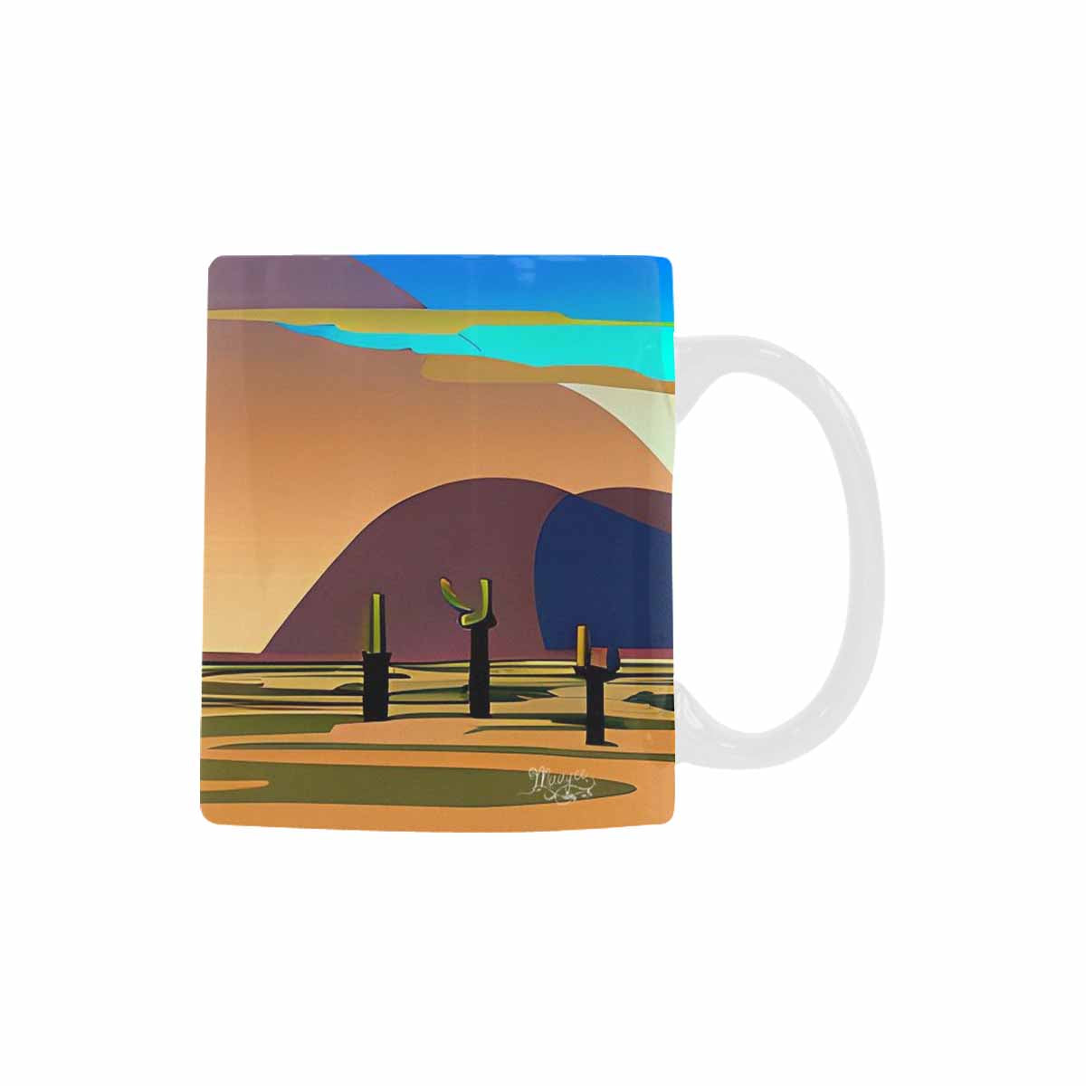 Coffee Mug, tea cup, desert scene, design 83