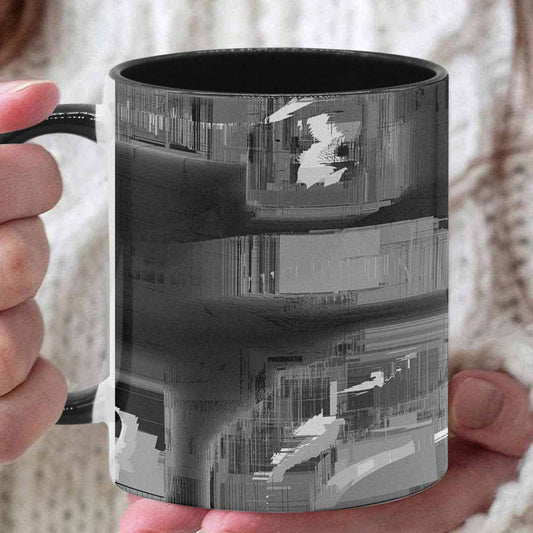 Coffee Mug, tea cup, black core, abstract, design 59