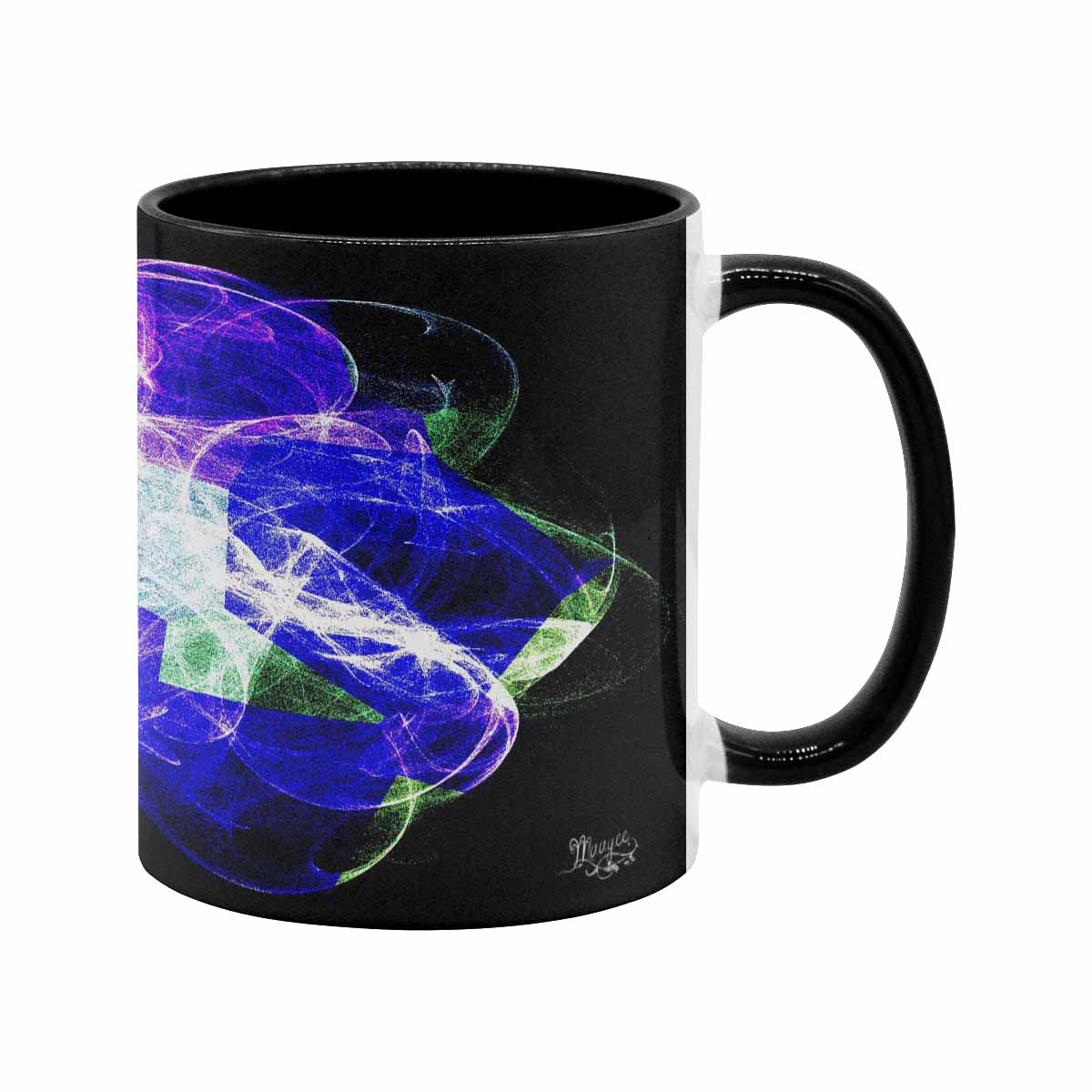 Coffee Mug, tea cup, black core, abstract, design 11