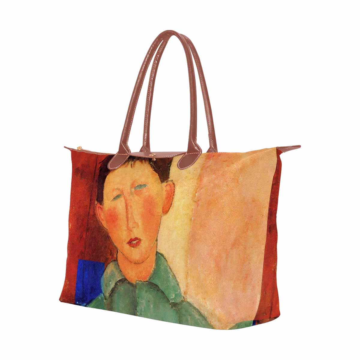 Classic handbag, Modigliani design, choice of 2 colors, Boy in a blue jacket version 1 & 2