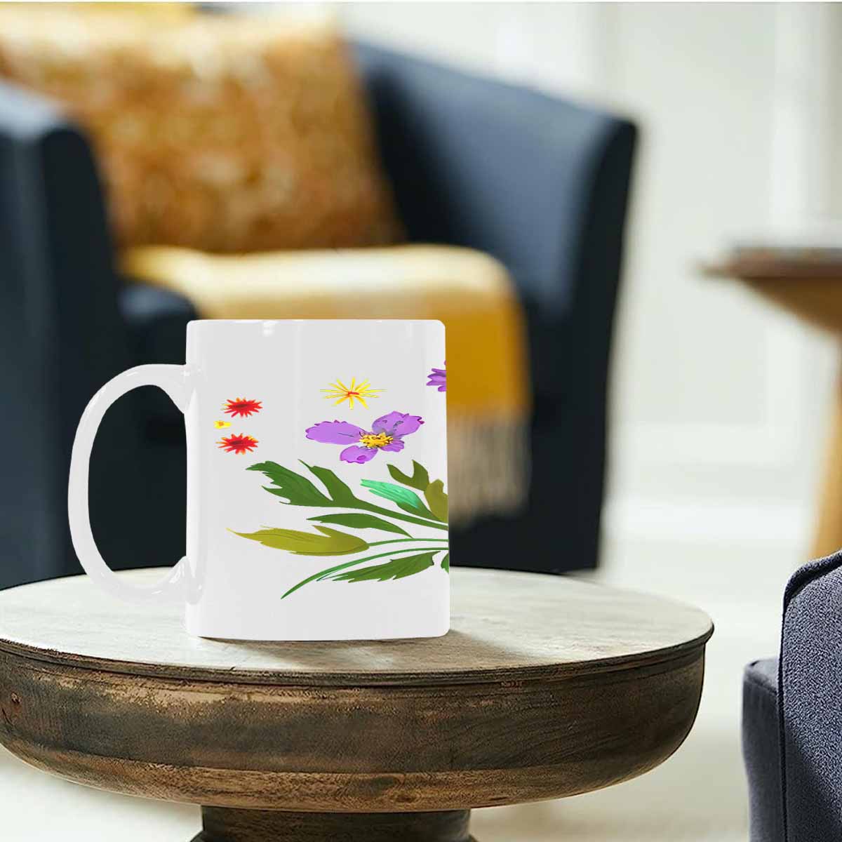 Quality Mug, coffee mug, tea cup, Bright florals, Set 2, design 74