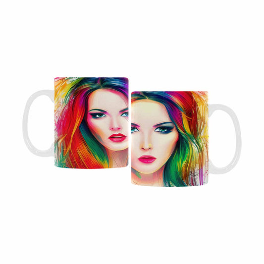 USA, Color Coffee Mug, tea cup, caucasian Face, design 11