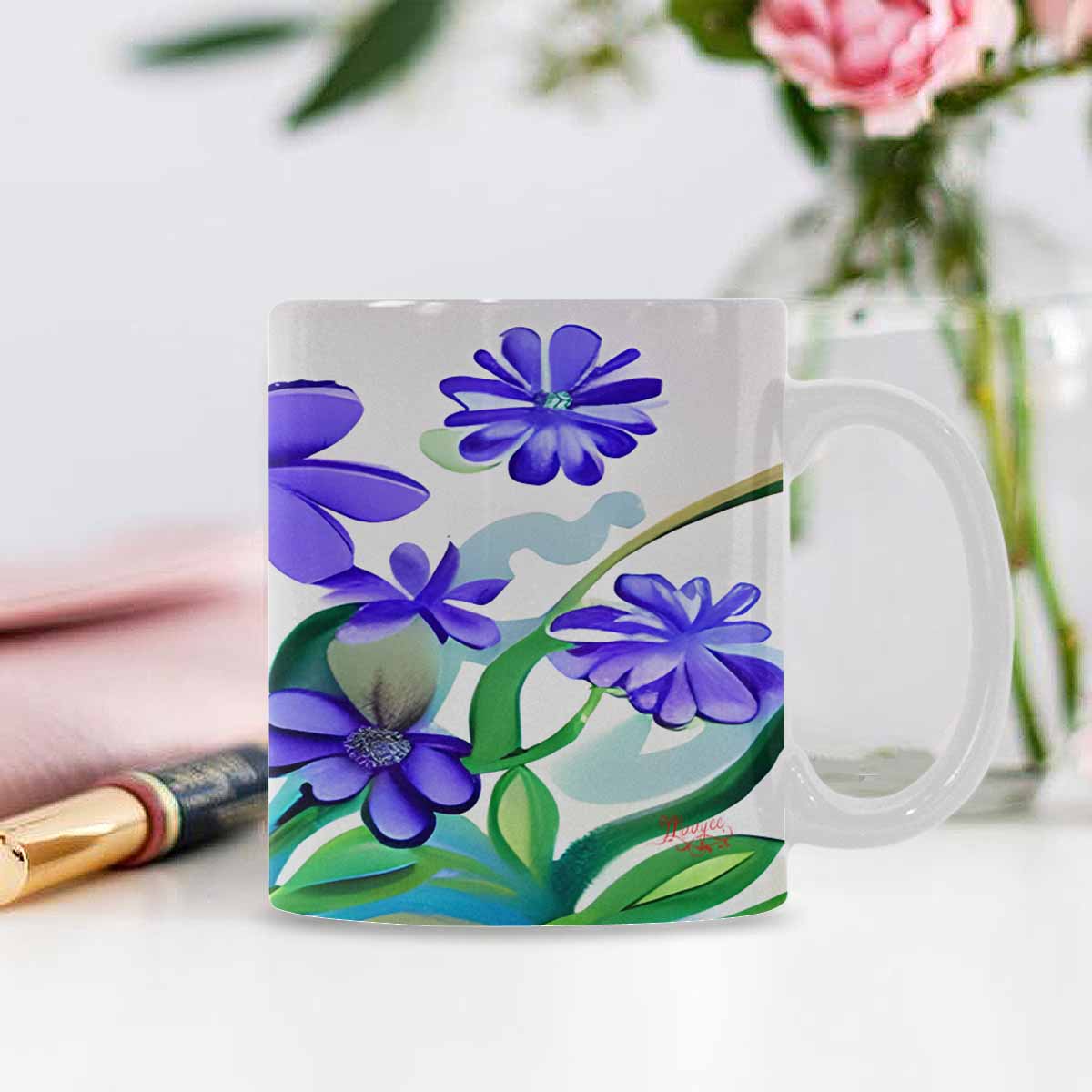 Quality Mug, coffee mug, tea cup, Bright florals, Set 1, Design 61