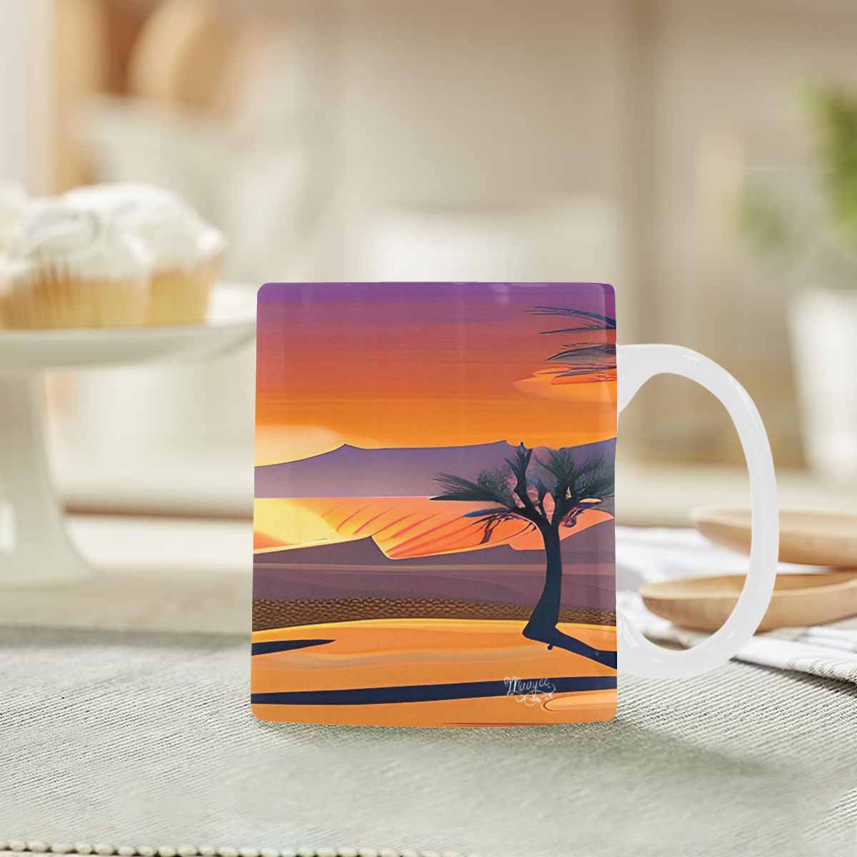 Coffee Mug, tea cup, desert scene, design 59