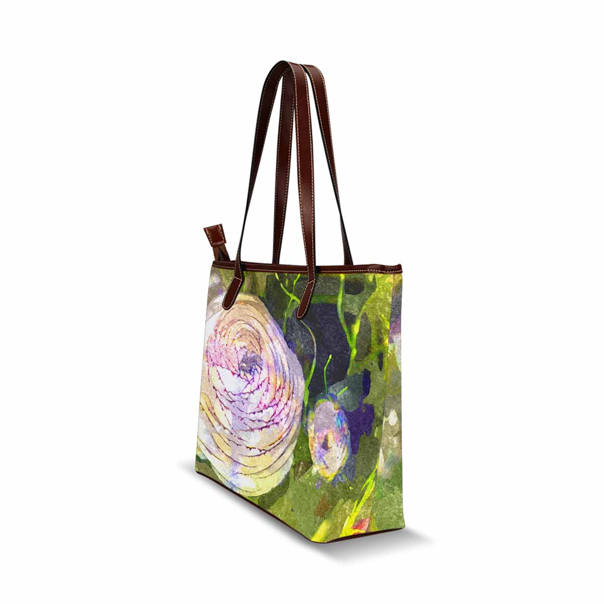 Classic Fabric handbag, watercolor floral, design 210