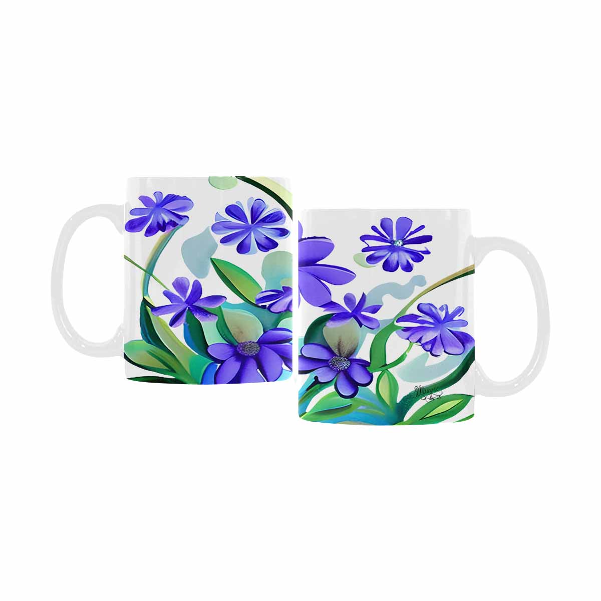 USA made Quality Mug, coffee mug, tea cup, Bright florals, Set 1A, Design 61